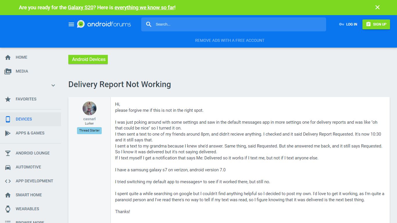 Delivery Report Not Working - Android Devices | Android Forums